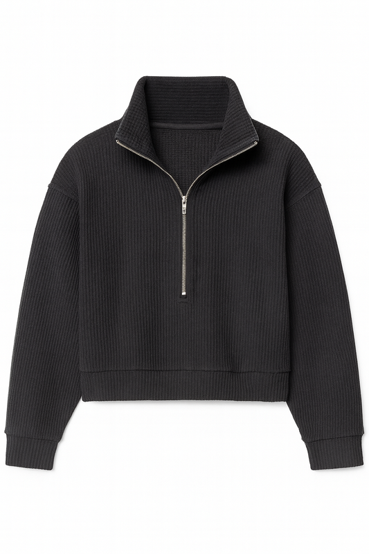 Waffle Half Zip Sweater