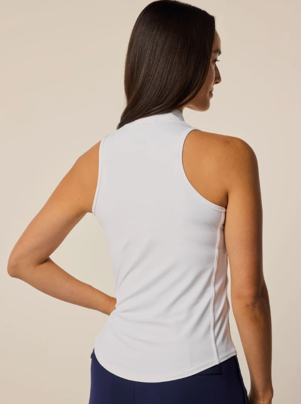 Sleeveless Vesta Mock Neck Top