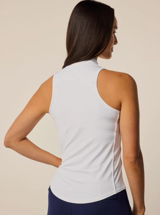 Sleeveless Vesta Mock Neck Top