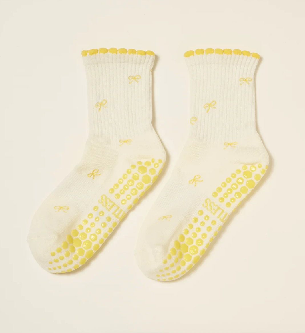 Mini Bow Petal Grip Sock