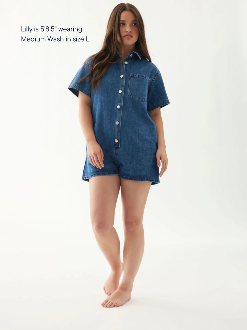Short Sleeve Denim Romper