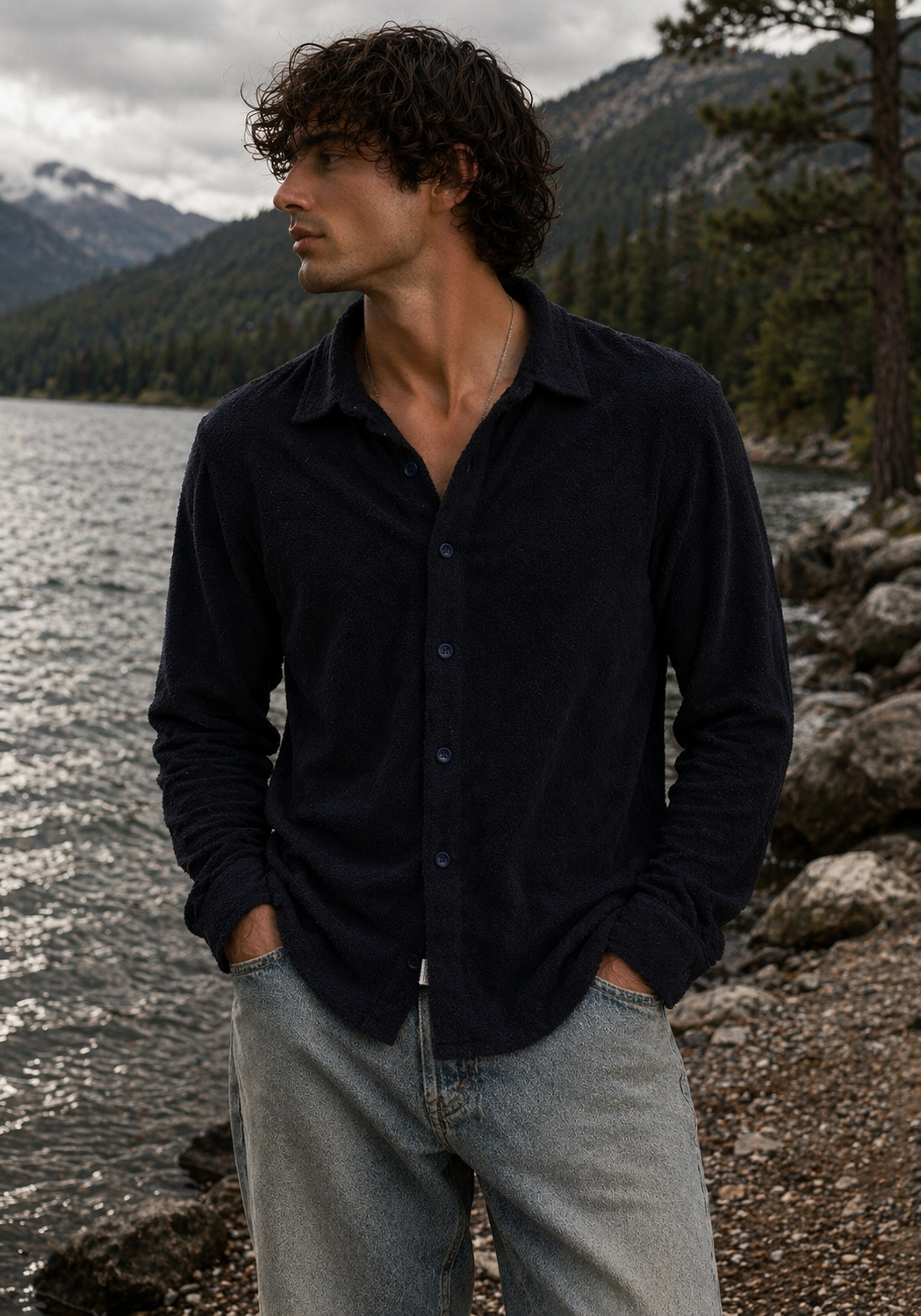 Longsleeve Terry Button Up