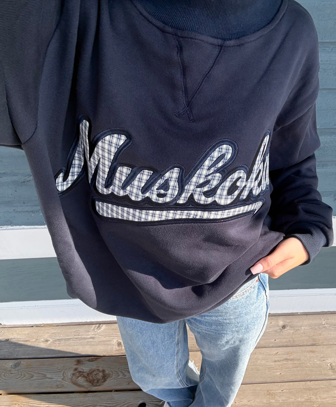 Mock Neck Embroidered