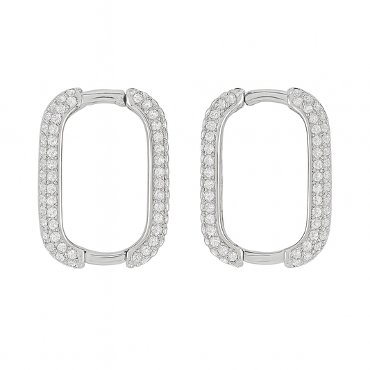 Rectangle Pave Huggie