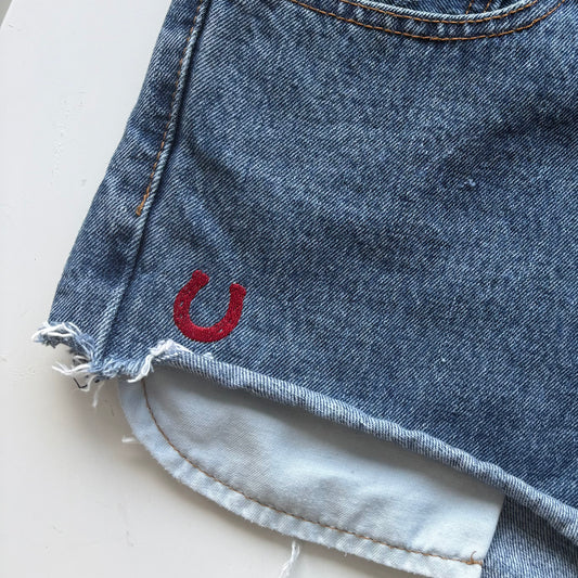 Embroidered Vintage Denim Short