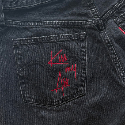 Embroidered Vintage Denim Short
