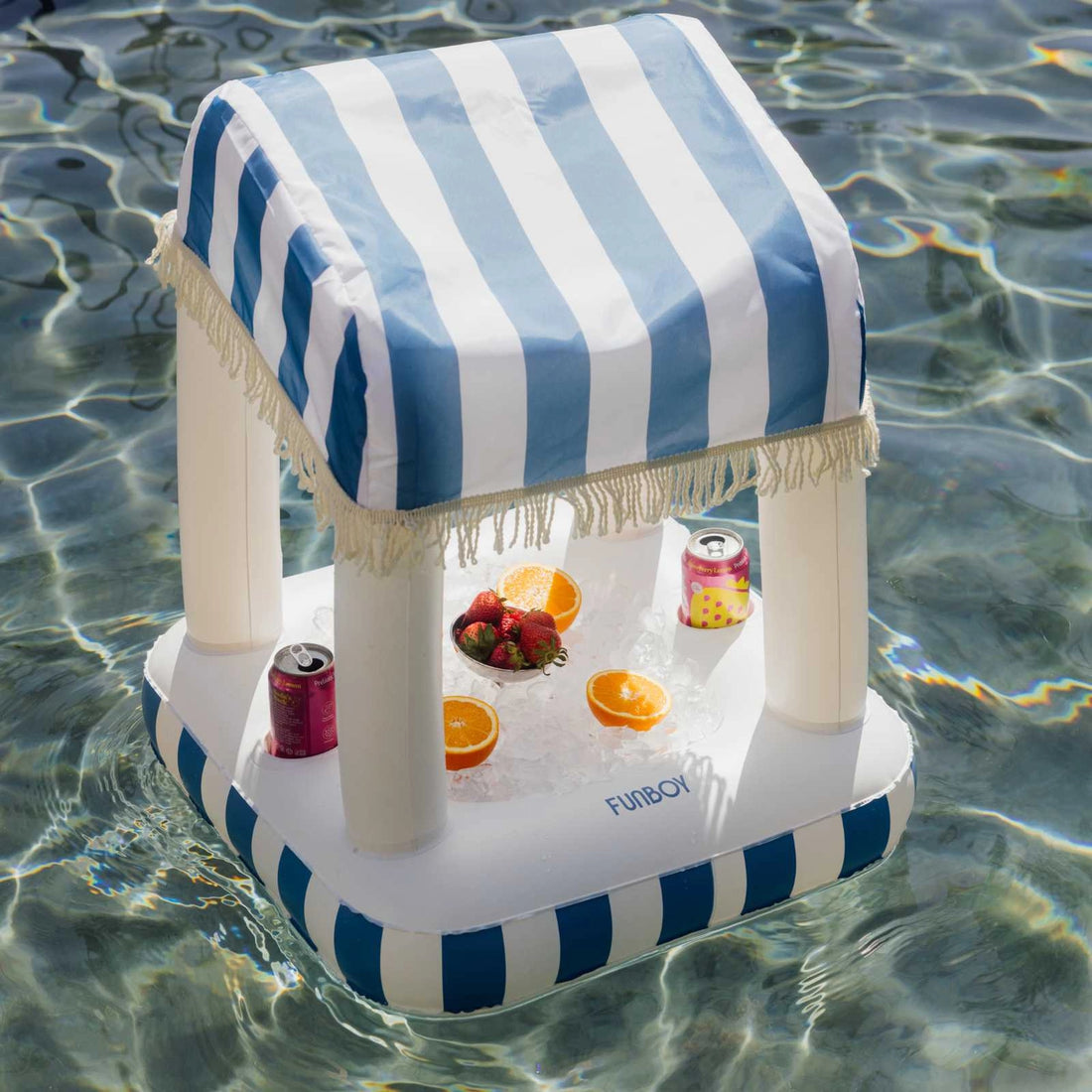 Blue Stripe Floating Cabana Bar