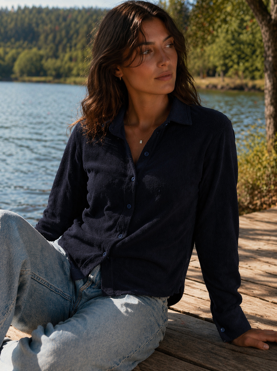 Longsleeve Terry Button Up