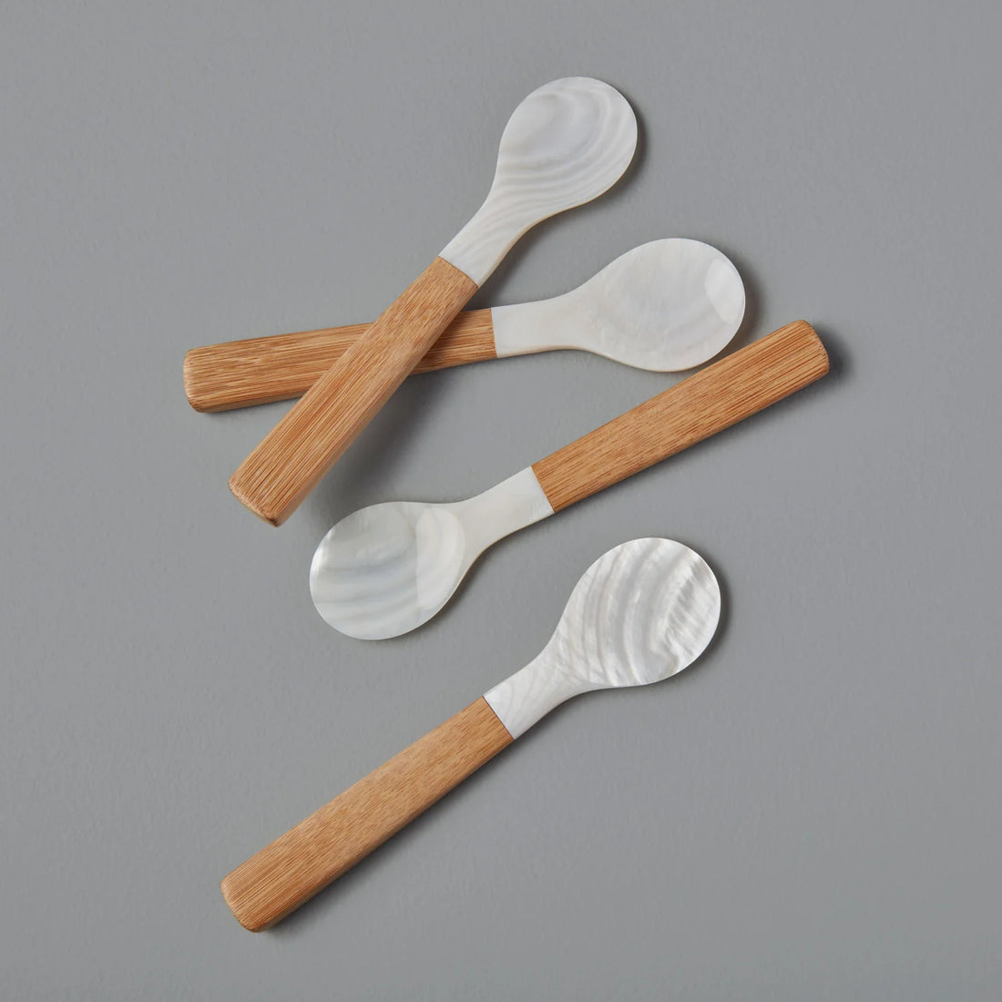 Shell & Bamboo Spoons - Set of 4