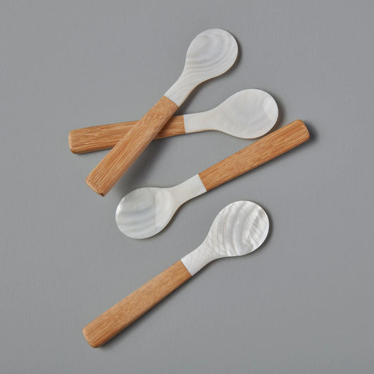 Shell & Bamboo Spoons - Set of 4