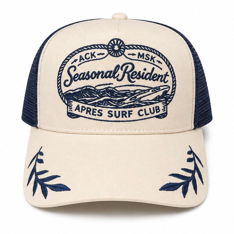 Seasonal Resident Apres Surf Club Mesh Trucker Hat