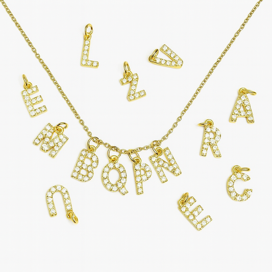 Mini Pave Initial Charm