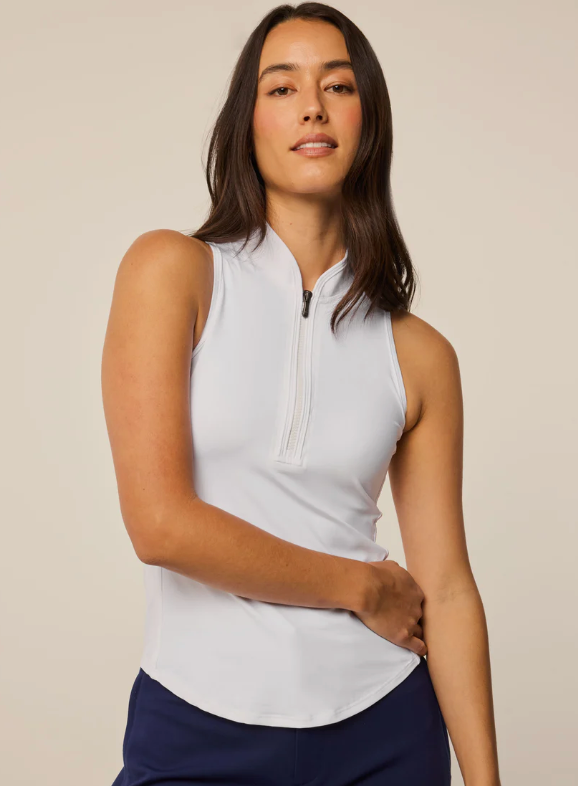 Sleeveless Vesta Mock Neck Top