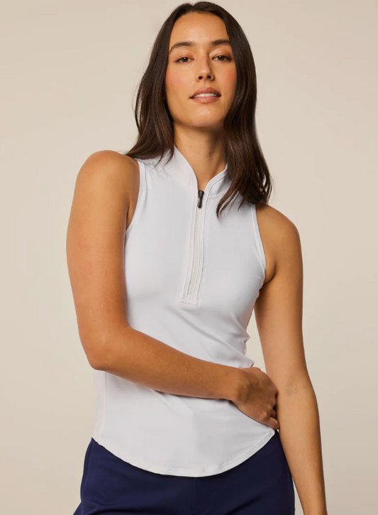 Sleeveless Vesta Mock Neck Top