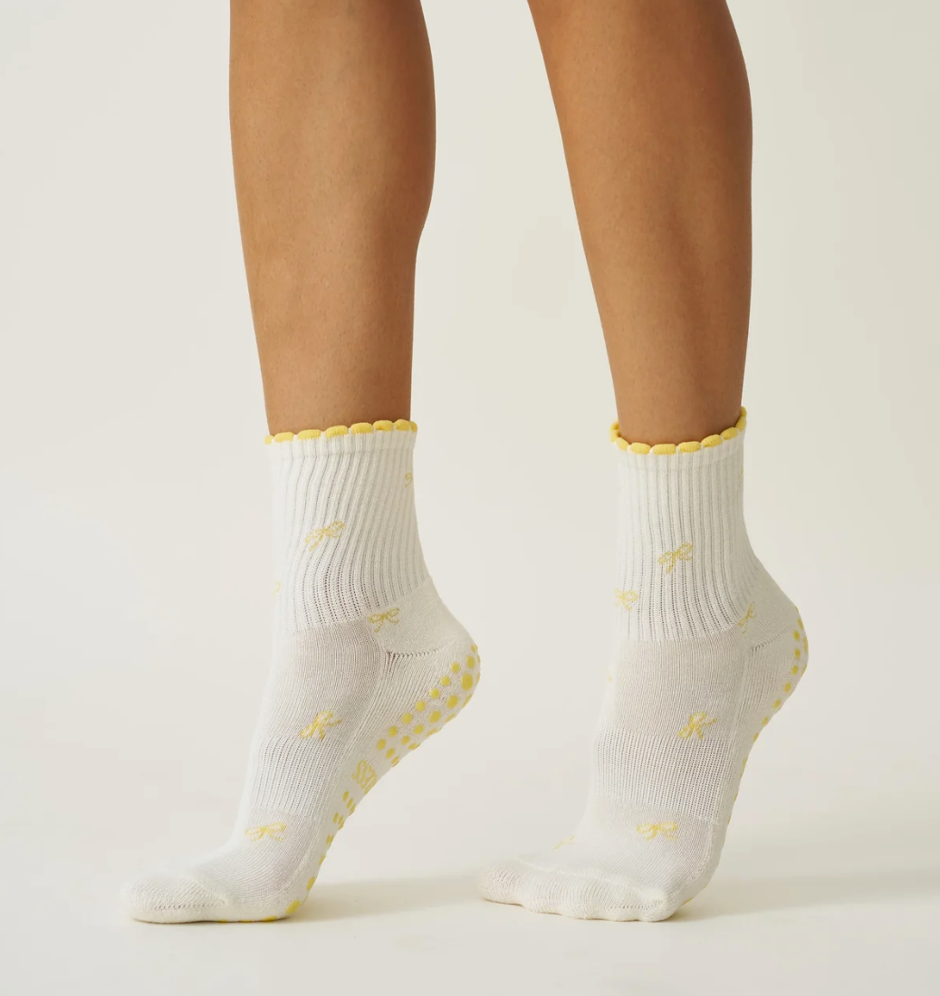 Mini Bow Petal Grip Sock