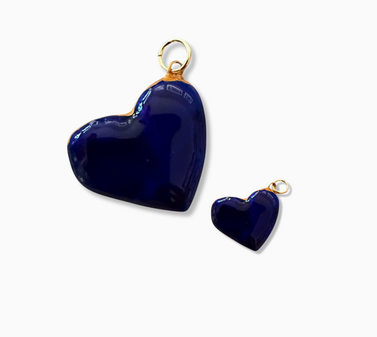Large Heart Charm - Blue
