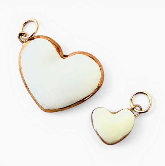 Large Heart Charm - White