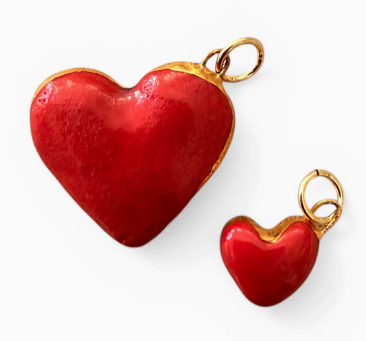 Large Heart Charm - Red