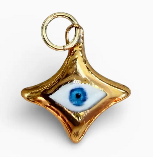 Gold Star Evil Eye Charm