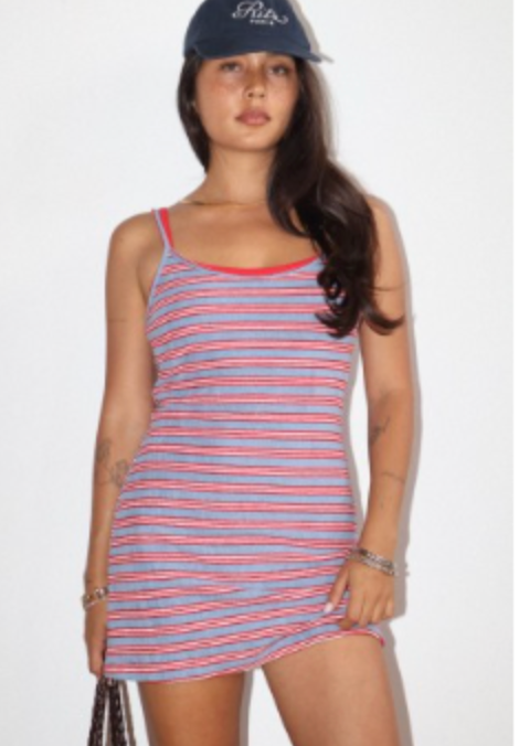 Stripped Scoop Mini Dress
